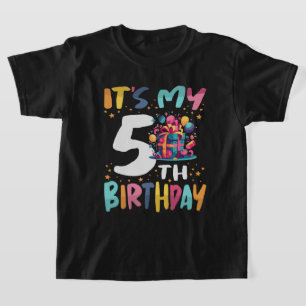 It's My 5th Birthday Happy Kids Birthday T-Shirt