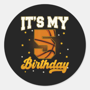Its My 5th Birthday Sketll Boy 5 Years Old Gifts T Classic Round Sticker