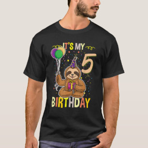 Its My 5th Birthday Sloth Animal T-Shirt