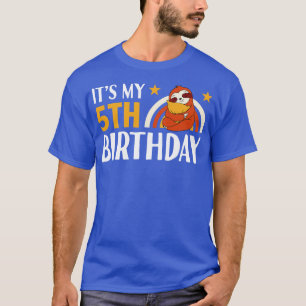 Its My 5th Birthday Sloths Gifts T-Shirt