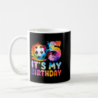 Its My 5th Birthday Soccer Girl Theme 5 Year Old Coffee Mug