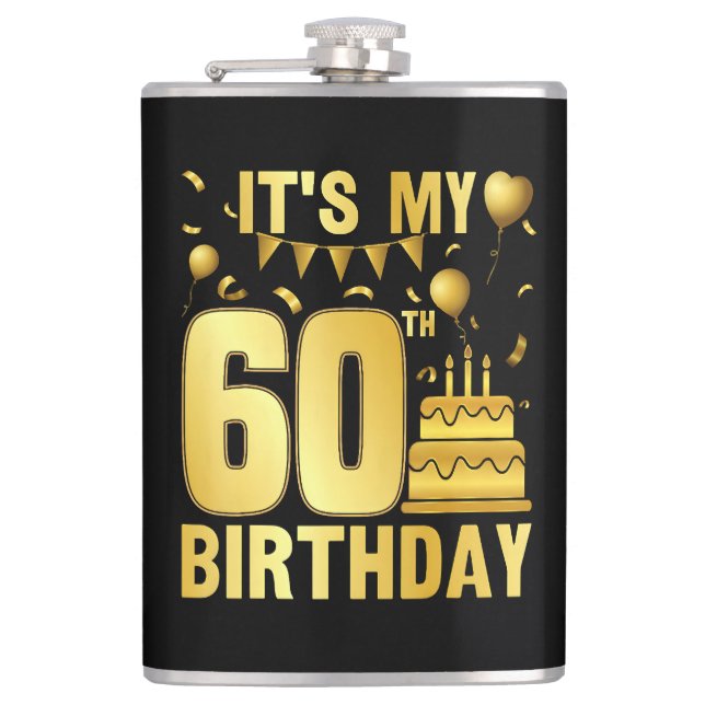 It's My 60th Party Hip Flask (Front)