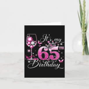 Its My 65th Birthday Pink 65 Years Old Birthday Card