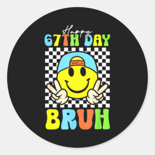 It's My 67th Day Of School Bruh Six Seven Meme Boy Classic Round Sticker