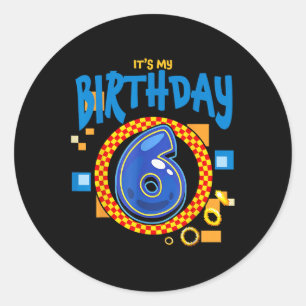Its My 6th Birthday Boy Family Matching Party Vide Classic Round Sticker