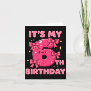 It's My 6th Birthday Coquette Bow Girl Cute 6 Year Card