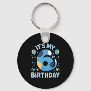 Its My 6th Birthday Kids Celebration Fun Party Out Keychain