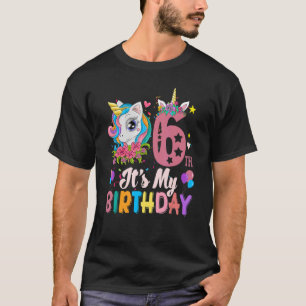 It's My 6th Birthday Unicorn Girls Kids Funny Birt T-Shirt