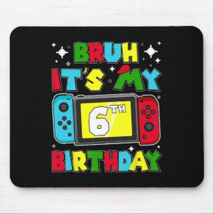 It's My 6th Birthday Video Game 6 Years Old Birthd Mouse Pad