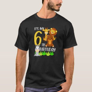 Its My 6th Birthday Zoo Theme Birthday Safari Jung T-Shirt