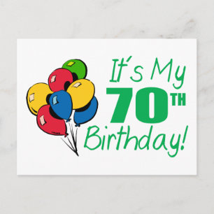 It's My 70th Birthday (Balloons) Postcard