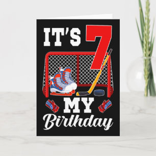 It's My 7th Birthday 7 Year Old Ice Hockey Theme P Card