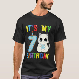 It's My 7th Birthday Boy 7 Year Old Ragdoll Cat T-Shirt