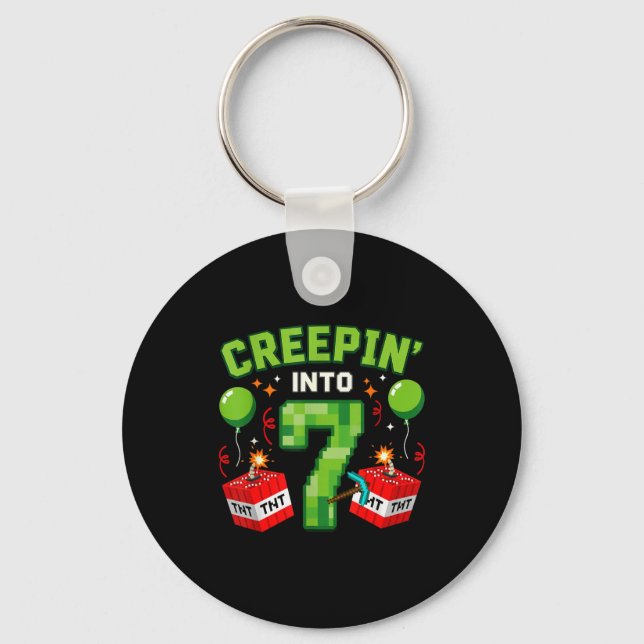 It's My 7th Birthday Boy Gamer Creen’ Into 7 Gamer Keychain (Front)