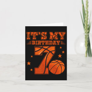 It's My 7th Birthday Boy Girl 7 Year Old Bysketbyl Card