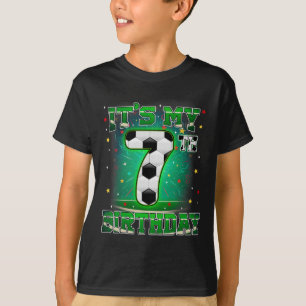 Its My 7th Birthday Boys Soccer 7 Years Old Party T-Shirt
