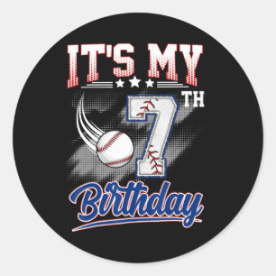It's My 7th Birthday Bysebyll 7 Years Old Birthday Classic Round Sticker