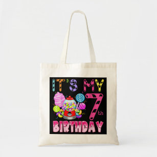 Its My 7th Birthday Candy Candyland Birthday Girl  Tote Bag
