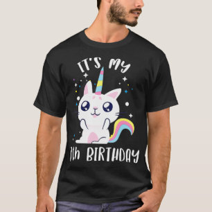 Its My 7th Birthday Cat Unicorn Caticorn Cute T-Shirt