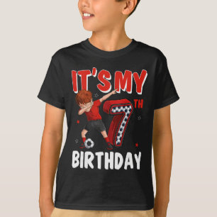 It's My 7th Birthday Dabbing 7 Year Old Soccer Pla T-Shirt