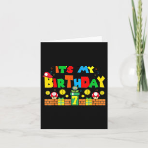Its My 7th Birthday Game Gaming Dad And Mom Family Card