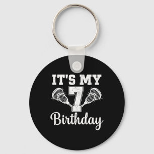 It's My 7th Birthday Lacrosse 7 Year Old Birthday  Keychain