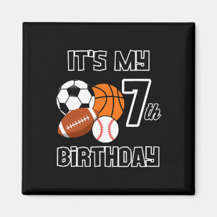 It's My 7th Birthday Soccer Sketll Sell Footll Magnet