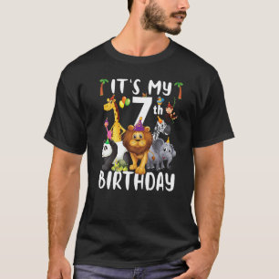 Its My 7th Birthday Zoo Safari Jungle Animals T-Shirt