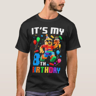 Its My 8th Birthday Building Brick 8 Years Old Boy T-Shirt