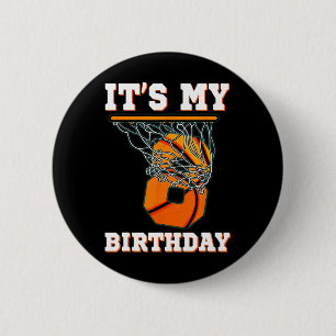 It's My 8th Birthday Bysketbyll Boy Party 8 Years 2 Inch Round Button