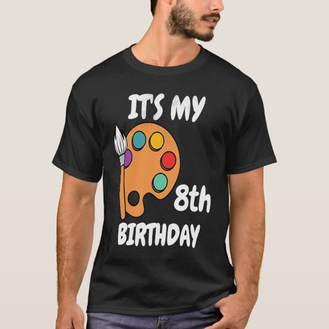 It's My 8th Birthday Celebrate 8 Bday Party Boys G T-Shirt (Front)
