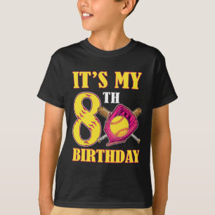 It's My 8th Birthday Girl Softll Theme 8 Years Old T-Shirt
