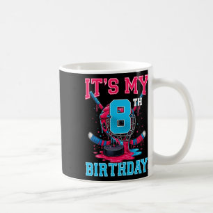 It's My 8th Birthday Hockey 8 Year Old Ice Cream D Coffee Mug