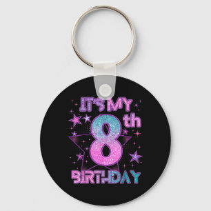 Its My 8th Birthday K-pop Girl 8 Year Birthday Keychain