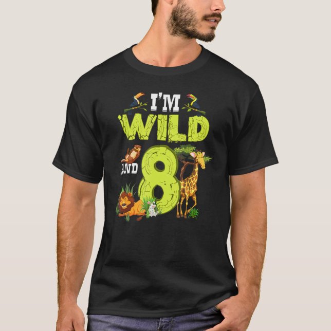 It's My 8th Birthday Zoo Theme Birthday Safari Jun T-Shirt (Front)