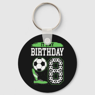 It's My 8th Soccer Birthday Party 8th Birthday Boy Keychain