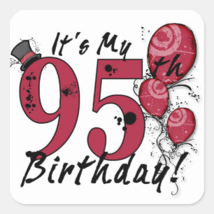 It's my 95th birthday grunge balloon stickers