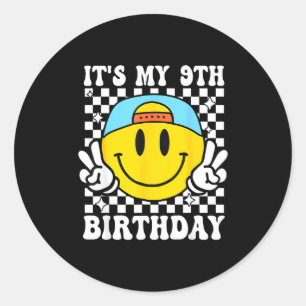 It's My 9th Birthday 9 Years Old Boys Bruh I'm 9 N Classic Round Sticker
