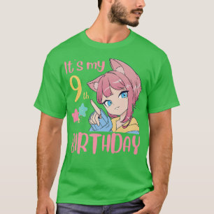 It's My 9th Birthday Anime Birthday Girl 9 Years O T-Shirt