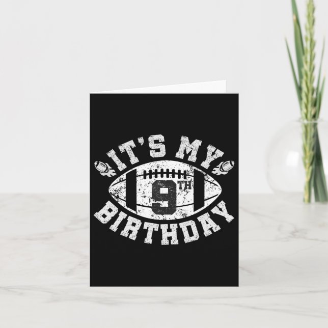 It's My 9th Birthday Boy 9 Year Old Football Playe Card (Front)