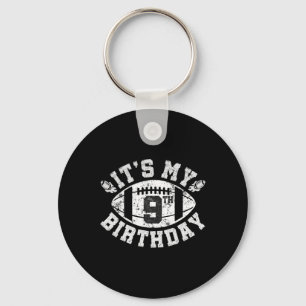 It's My 9th Birthday Boy 9 Year Old Football Playe Keychain