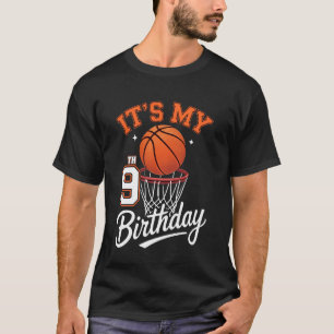It's My 9Th Birthday Boy Basketball 9 Year Old Bda T-Shirt