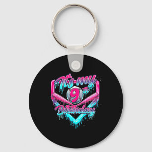 It's My 9th Birthday Boy Bysebyll Drip 9 Year Old Keychain
