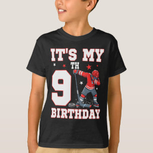 It's My 9th Birthday Boy Ice Hockey Dabbing 9 Year T-Shirt