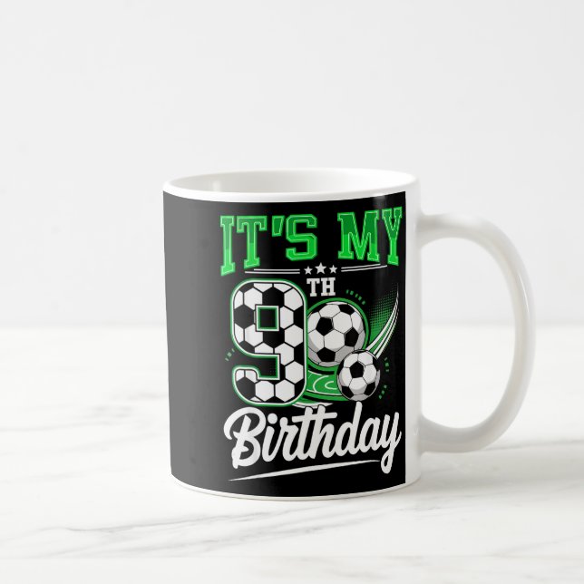 It's My 9th Birthday Boy Soccer Ball 9 Year Old Nu Coffee Mug (Right)