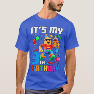 Its My 9th Birthday Building Brick 9 Years Old Boy T-Shirt