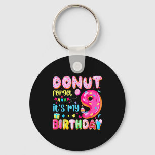 Its My 9th Birthday Donut Forget Pun Birthday 9 Ye Keychain