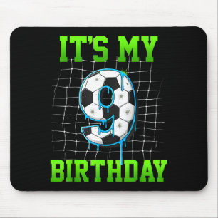 Its My 9th Birthday Funny Soccer Birthday Boy 9 Ye Mouse Pad