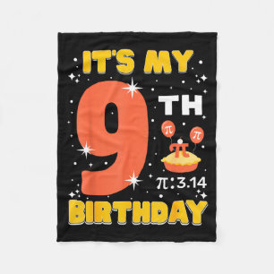 Its My 9th Birthday Pi Day Math 9 Years Old Kids G Fleece Blanket