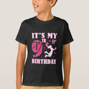 It's My 9th Birthday Sketll Theme 9 Year Old Party T-Shirt